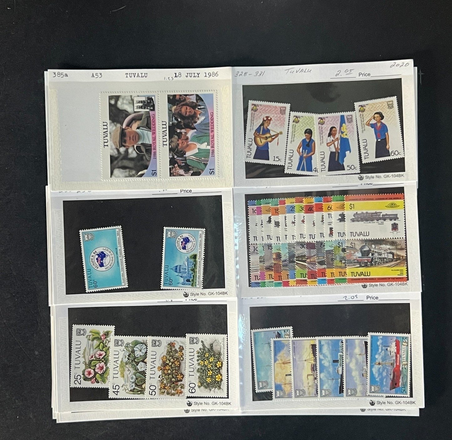 Tuvalu Stamp Collection Dealer Cards $174 CV Mint & Used ZAYIX
