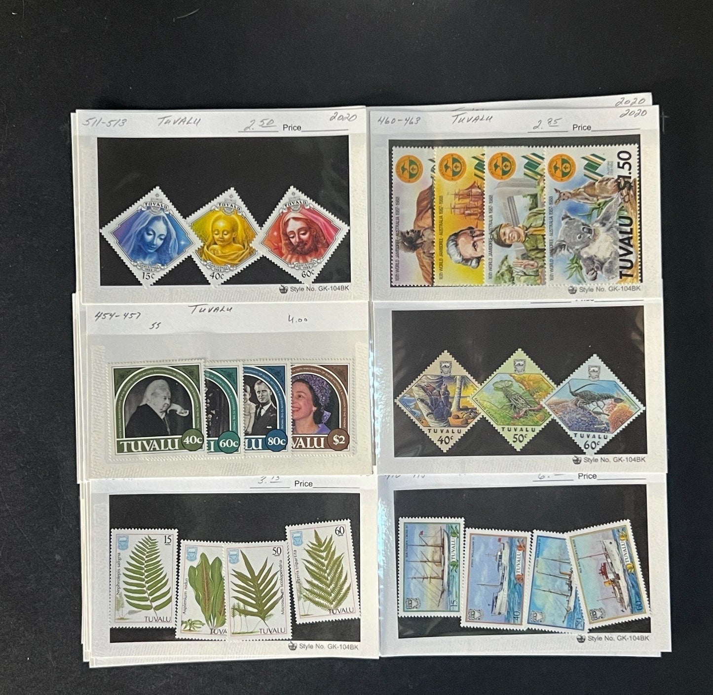 Tuvalu Stamp Collection Dealer Cards $174 CV Mint & Used ZAYIX