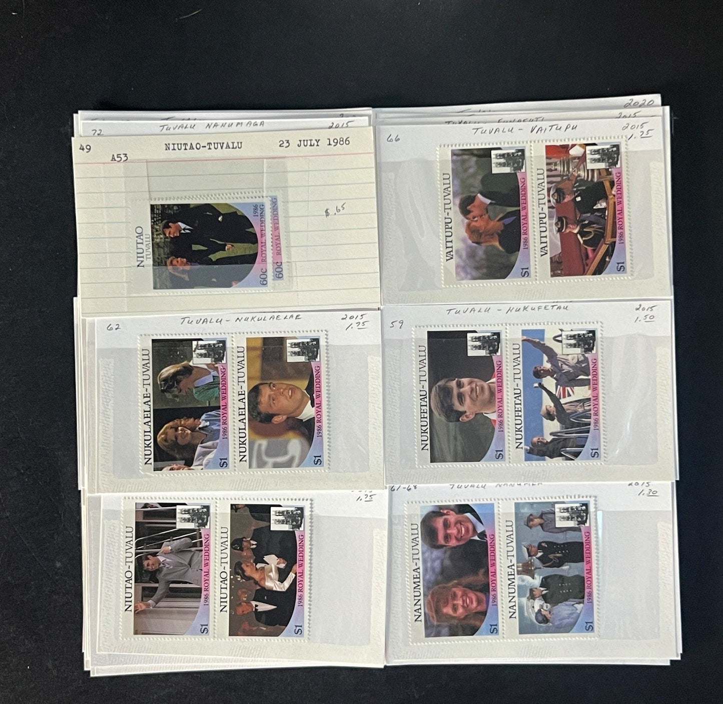 Tuvalu Stamp Collection Dealer Cards $174 CV Mint & Used ZAYIX