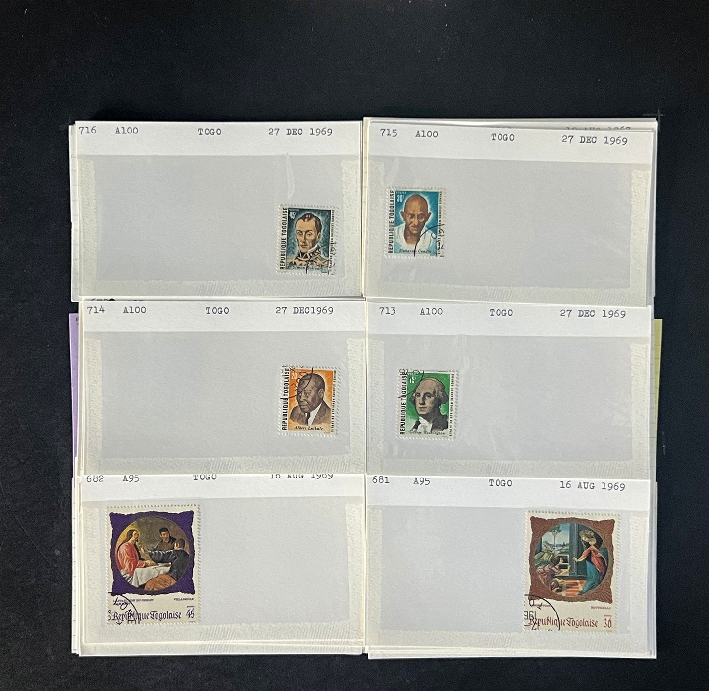 Togo Stamp Collection Dealer Cards $83 CV Mint & Used ZAYIX