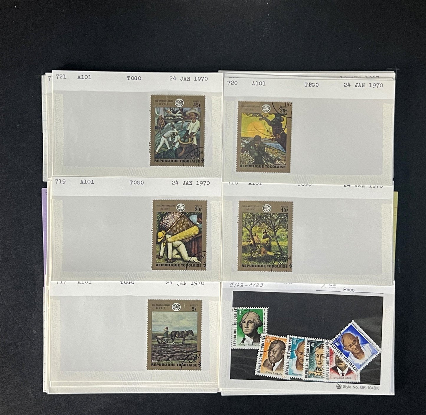 Togo Stamp Collection Dealer Cards $83 CV Mint & Used ZAYIX
