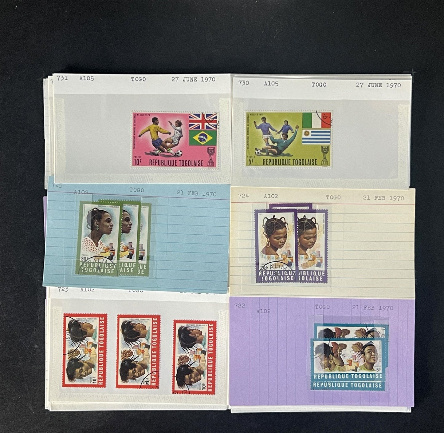 Togo Stamp Collection Dealer Cards $83 CV Mint & Used ZAYIX