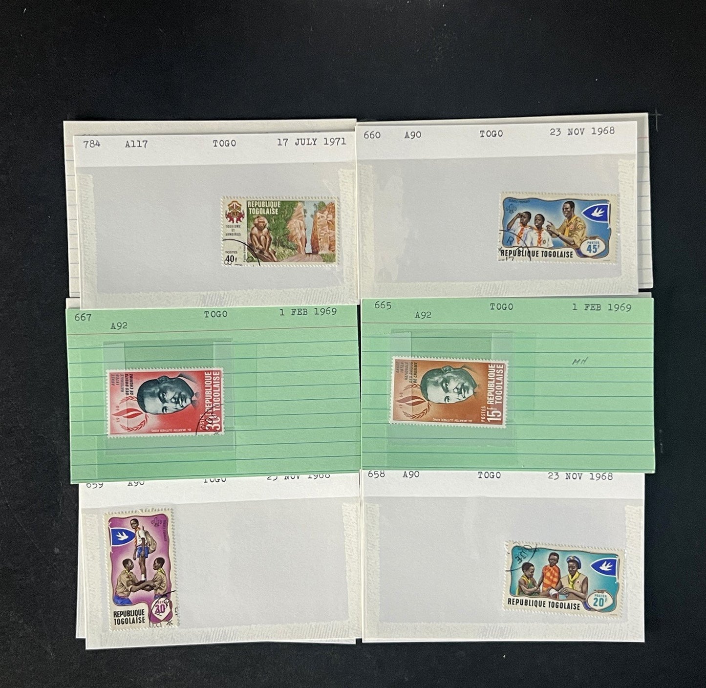 Togo Stamp Collection Dealer Cards $83 CV Mint & Used ZAYIX