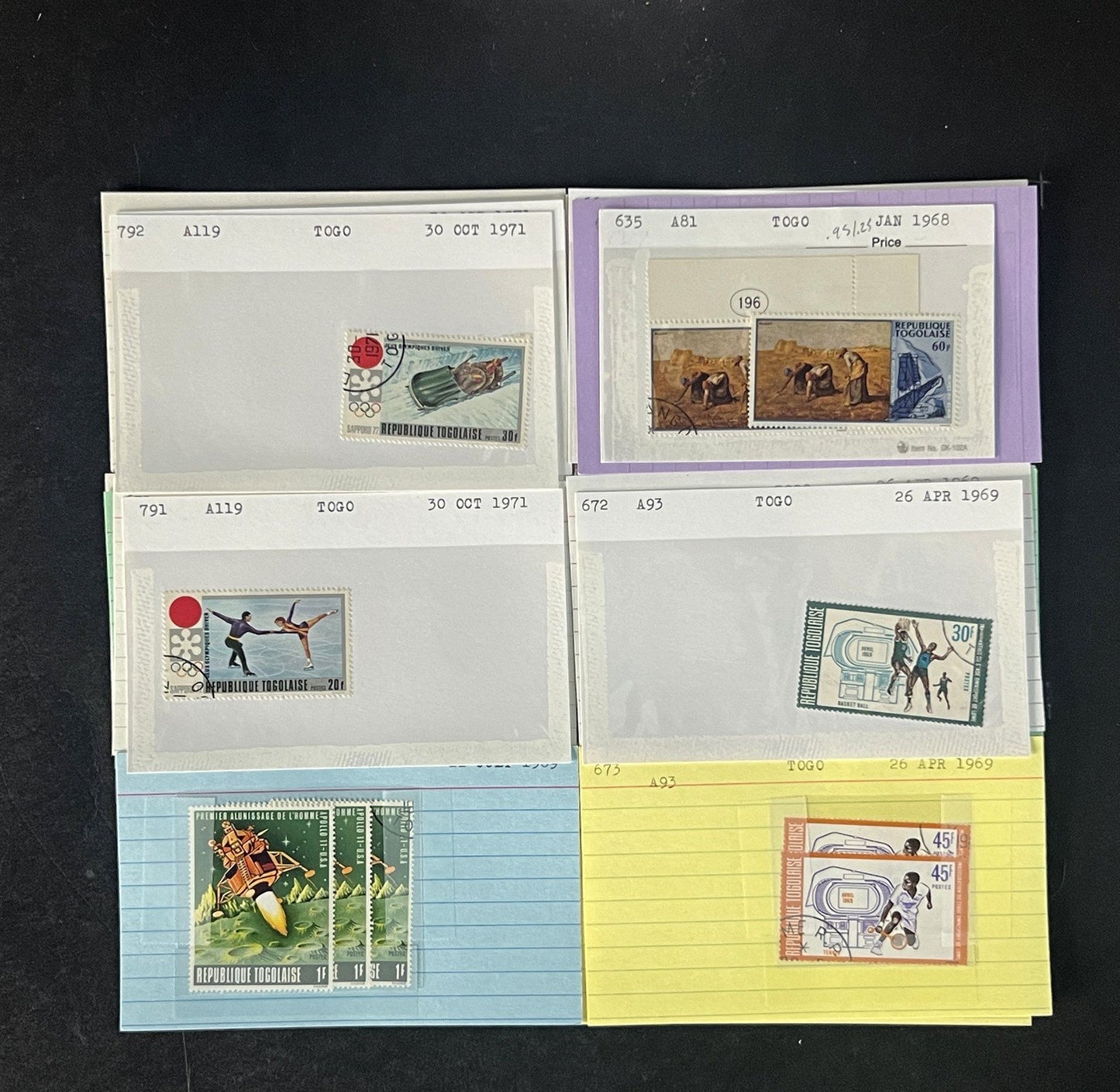 Togo Stamp Collection Dealer Cards $83 CV Mint & Used ZAYIX