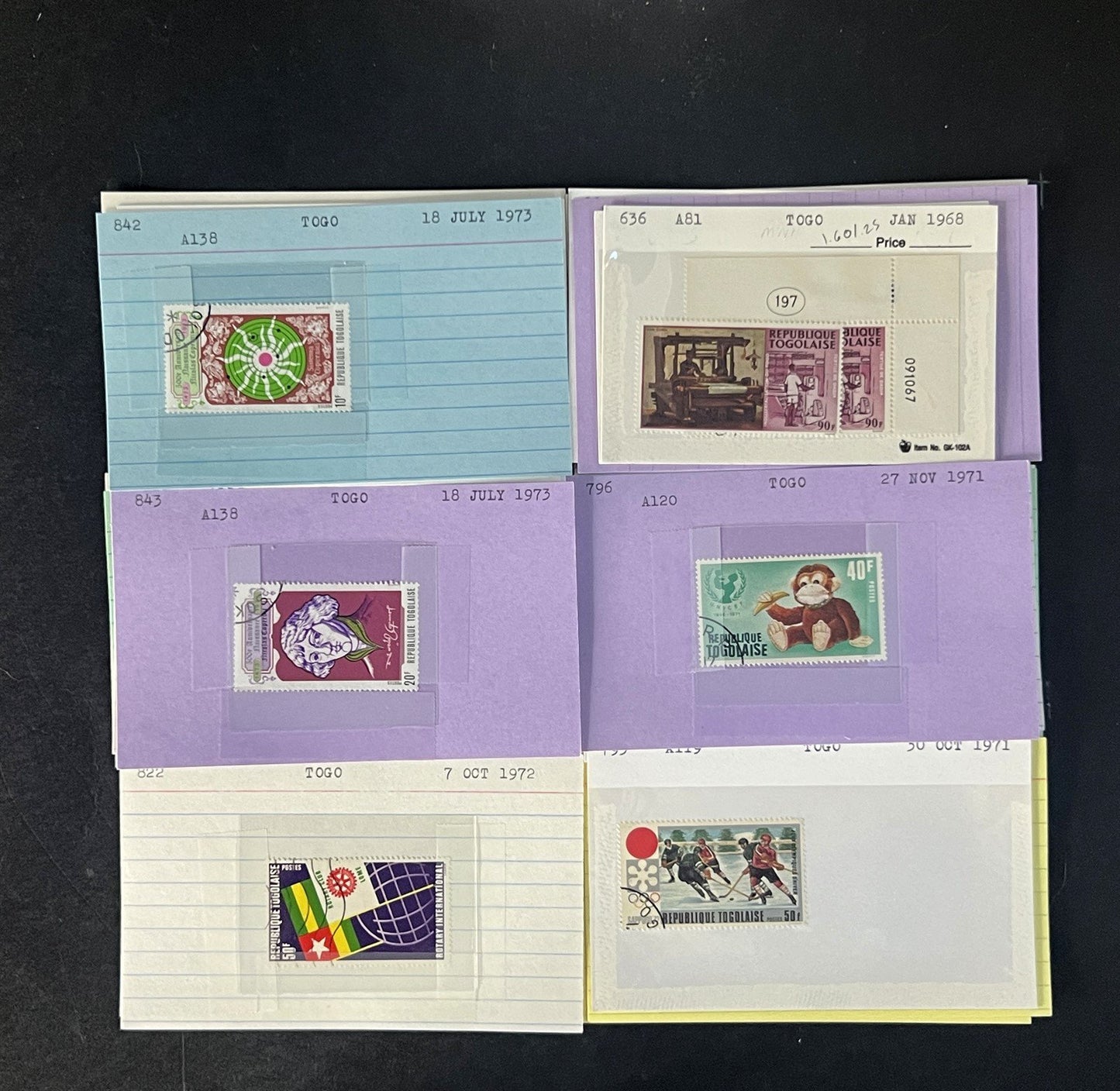 Togo Stamp Collection Dealer Cards $83 CV Mint & Used ZAYIX