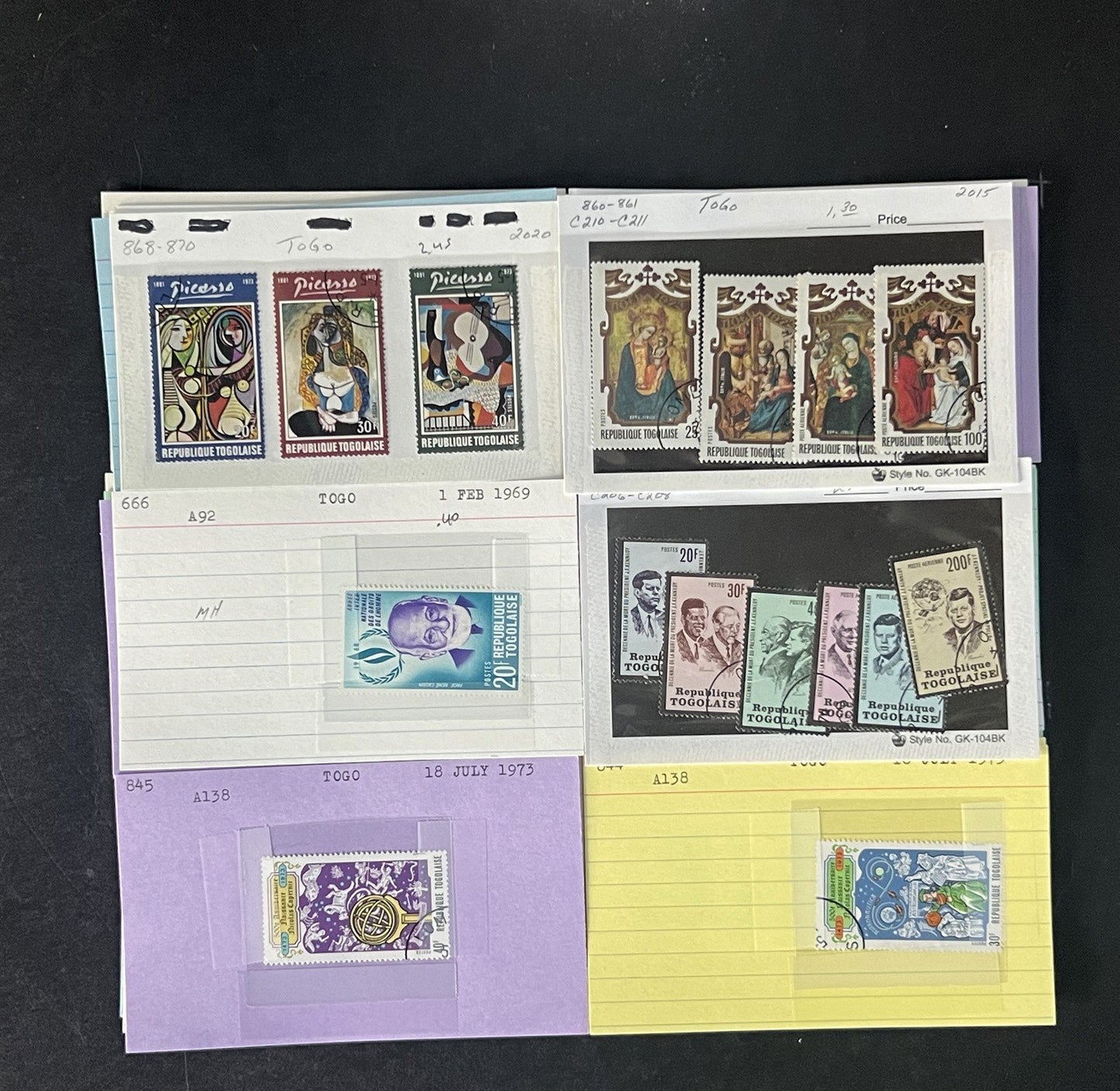 Togo Stamp Collection Dealer Cards $83 CV Mint & Used ZAYIX