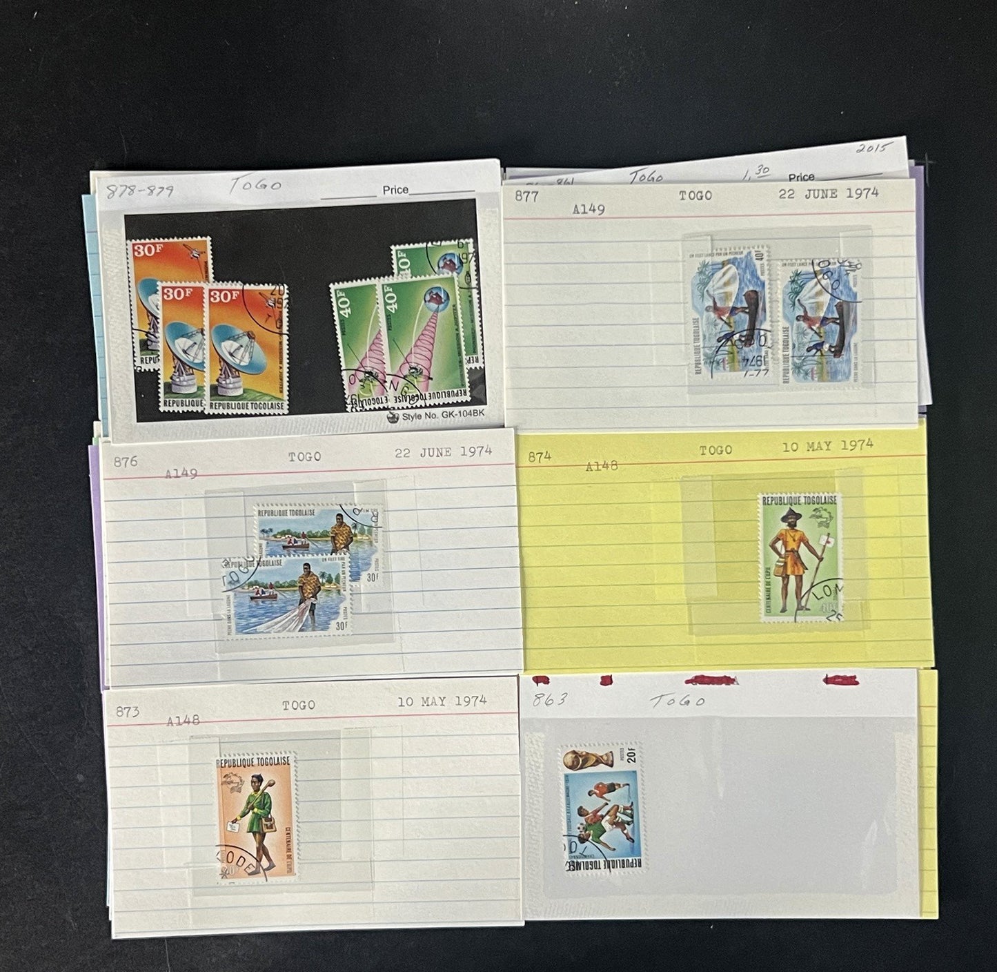 Togo Stamp Collection Dealer Cards $83 CV Mint & Used ZAYIX