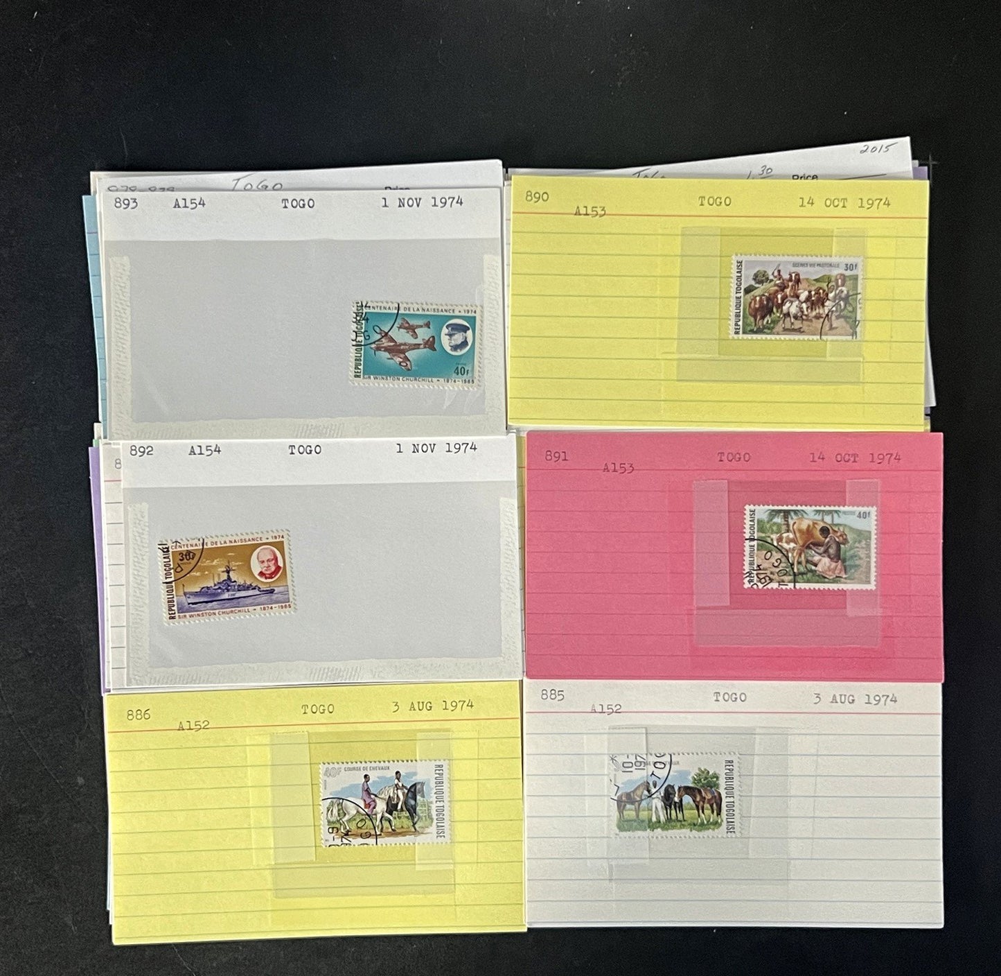 Togo Stamp Collection Dealer Cards $83 CV Mint & Used ZAYIX