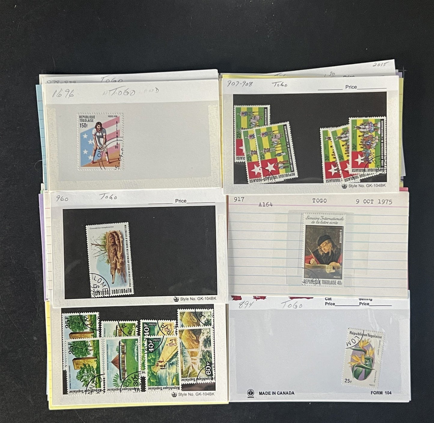 Togo Stamp Collection Dealer Cards $83 CV Mint & Used ZAYIX