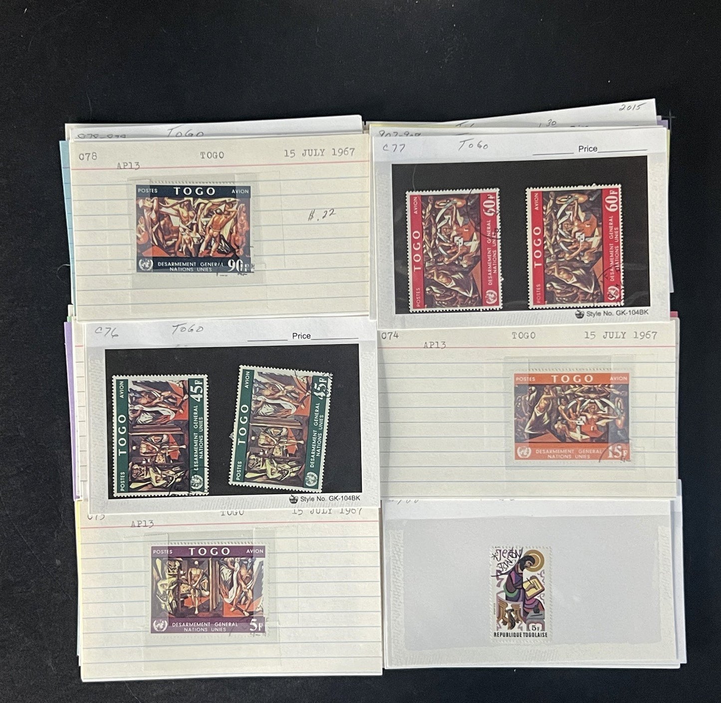 Togo Stamp Collection Dealer Cards $83 CV Mint & Used ZAYIX