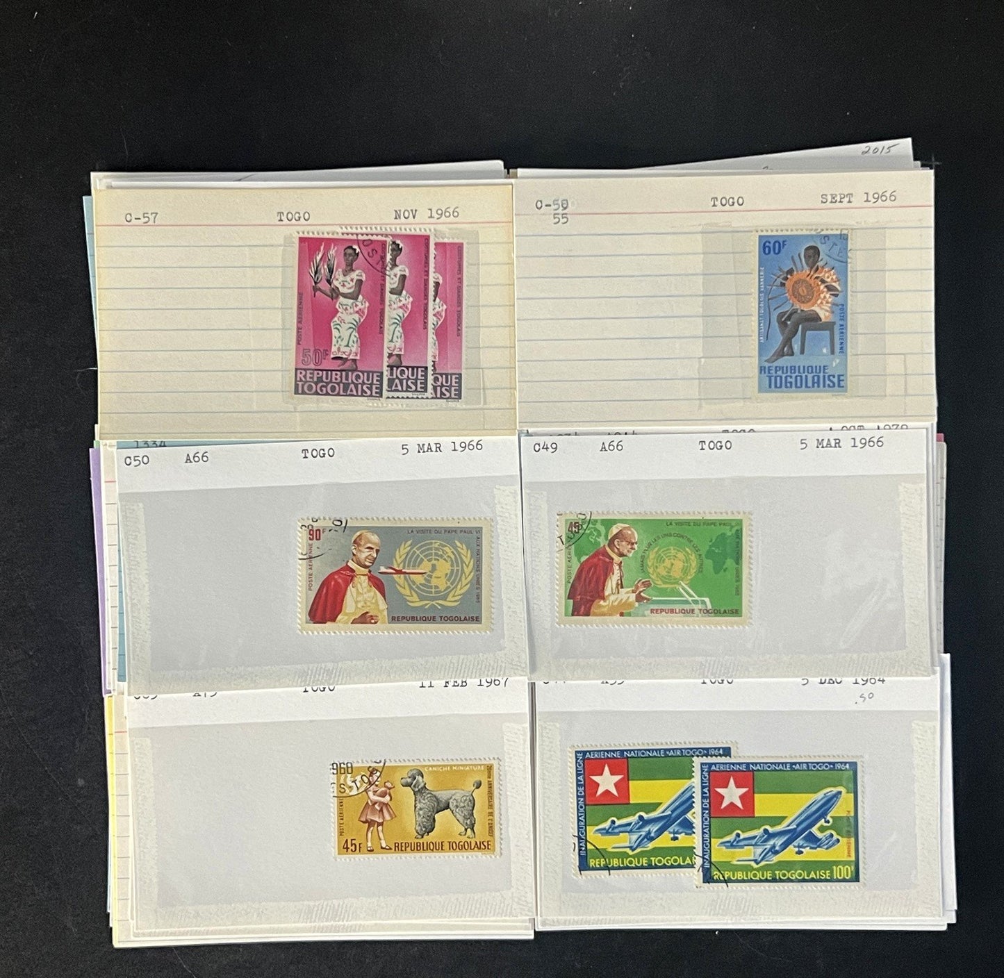 Togo Stamp Collection Dealer Cards $83 CV Mint & Used ZAYIX