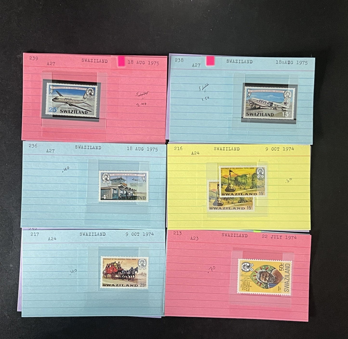 Swaziland Stamp Collection Dealer Cards $179 CV Mint & Used ZAYIX