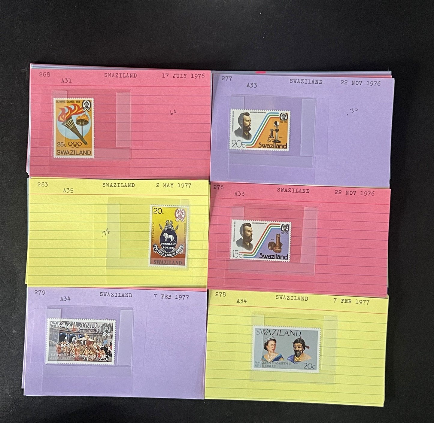 Swaziland Stamp Collection Dealer Cards $179 CV Mint & Used ZAYIX
