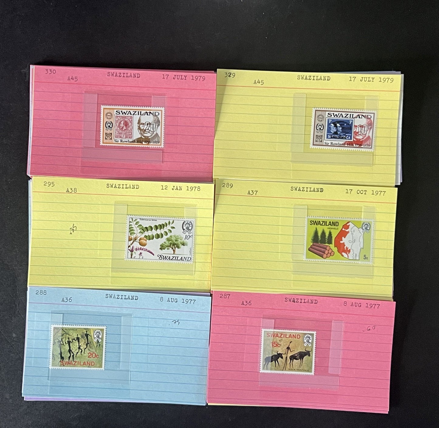 Swaziland Stamp Collection Dealer Cards $179 CV Mint & Used ZAYIX