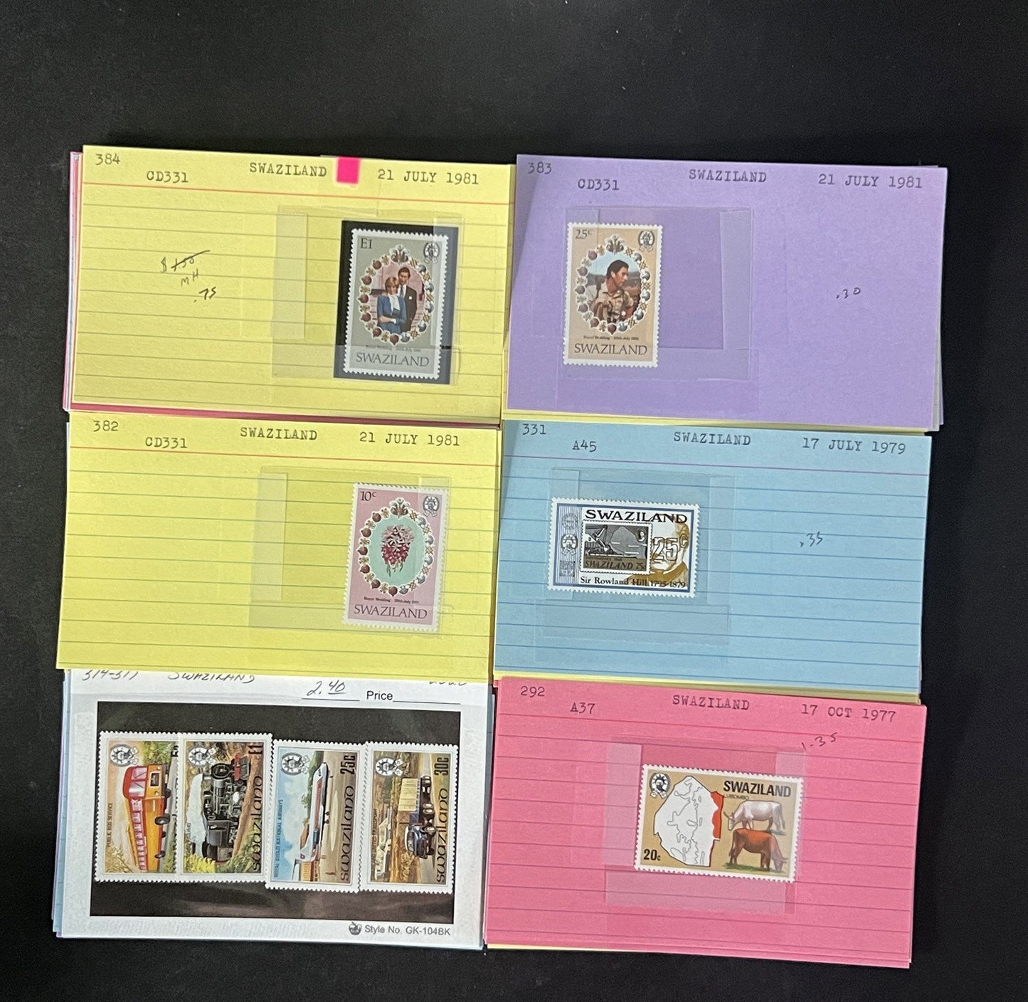 Swaziland Stamp Collection Dealer Cards $179 CV Mint & Used ZAYIX