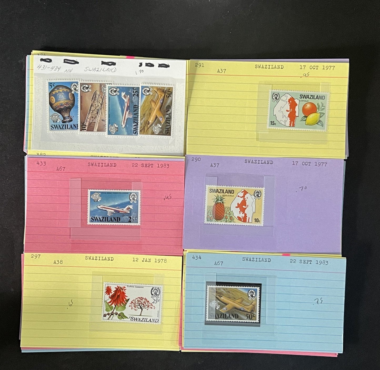 Swaziland Stamp Collection Dealer Cards $179 CV Mint & Used ZAYIX