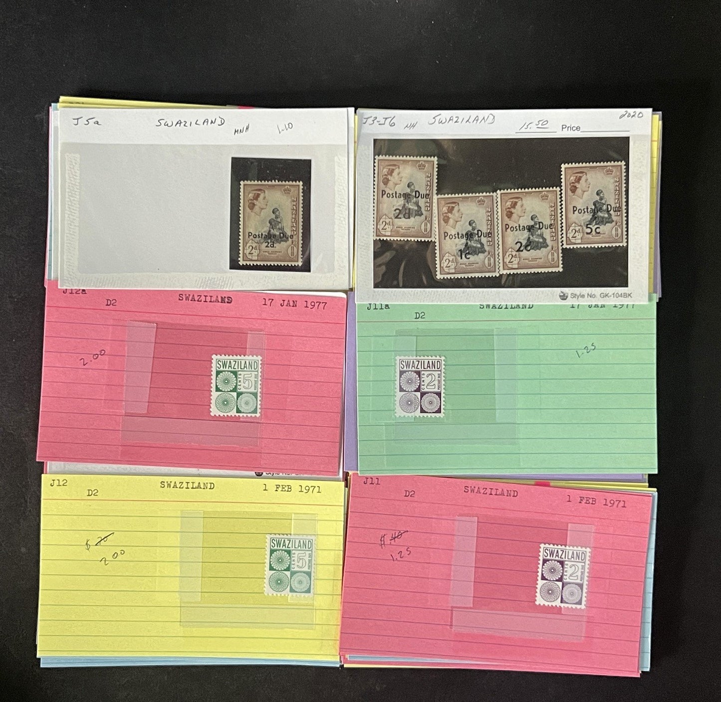 Swaziland Stamp Collection Dealer Cards $179 CV Mint & Used ZAYIX