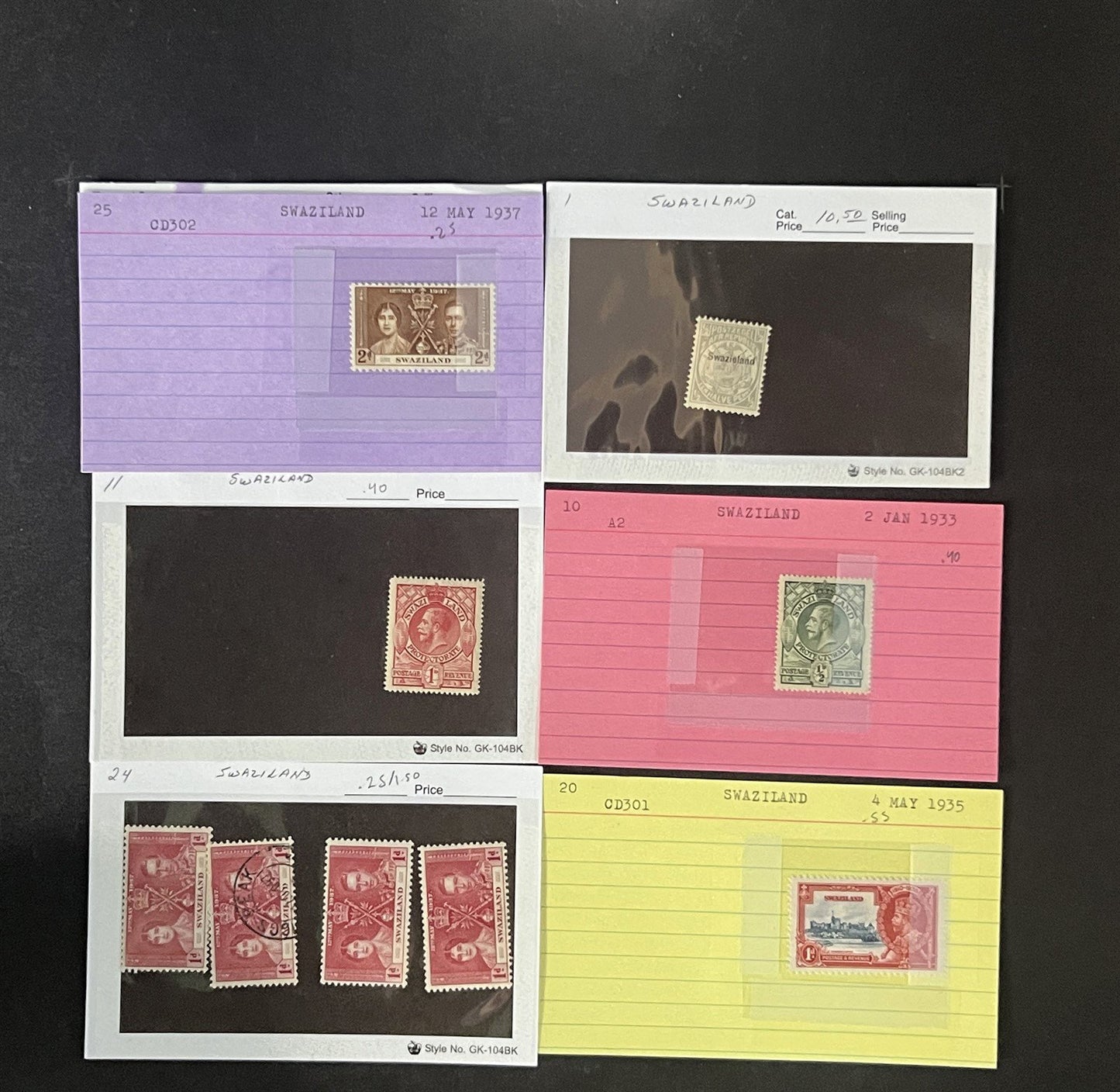 Swaziland Stamp Collection Dealer Cards $179 CV Mint & Used ZAYIX