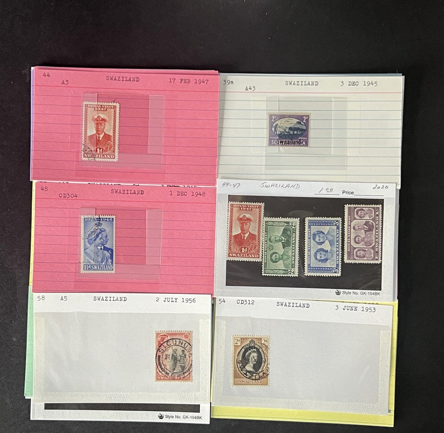 Swaziland Stamp Collection Dealer Cards $179 CV Mint & Used ZAYIX