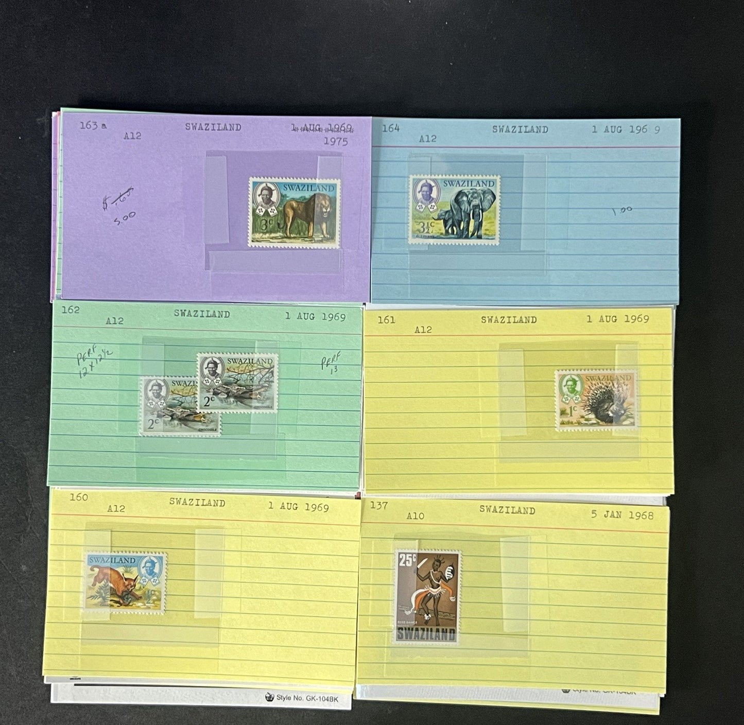 Swaziland Stamp Collection Dealer Cards $179 CV Mint & Used ZAYIX