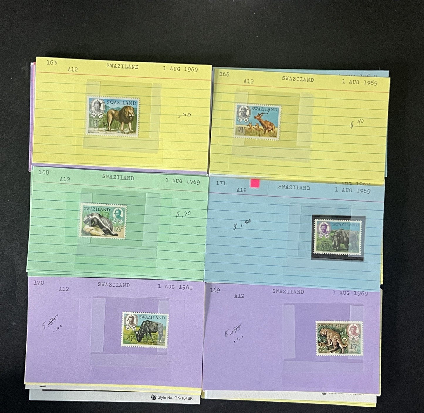 Swaziland Stamp Collection Dealer Cards $179 CV Mint & Used ZAYIX