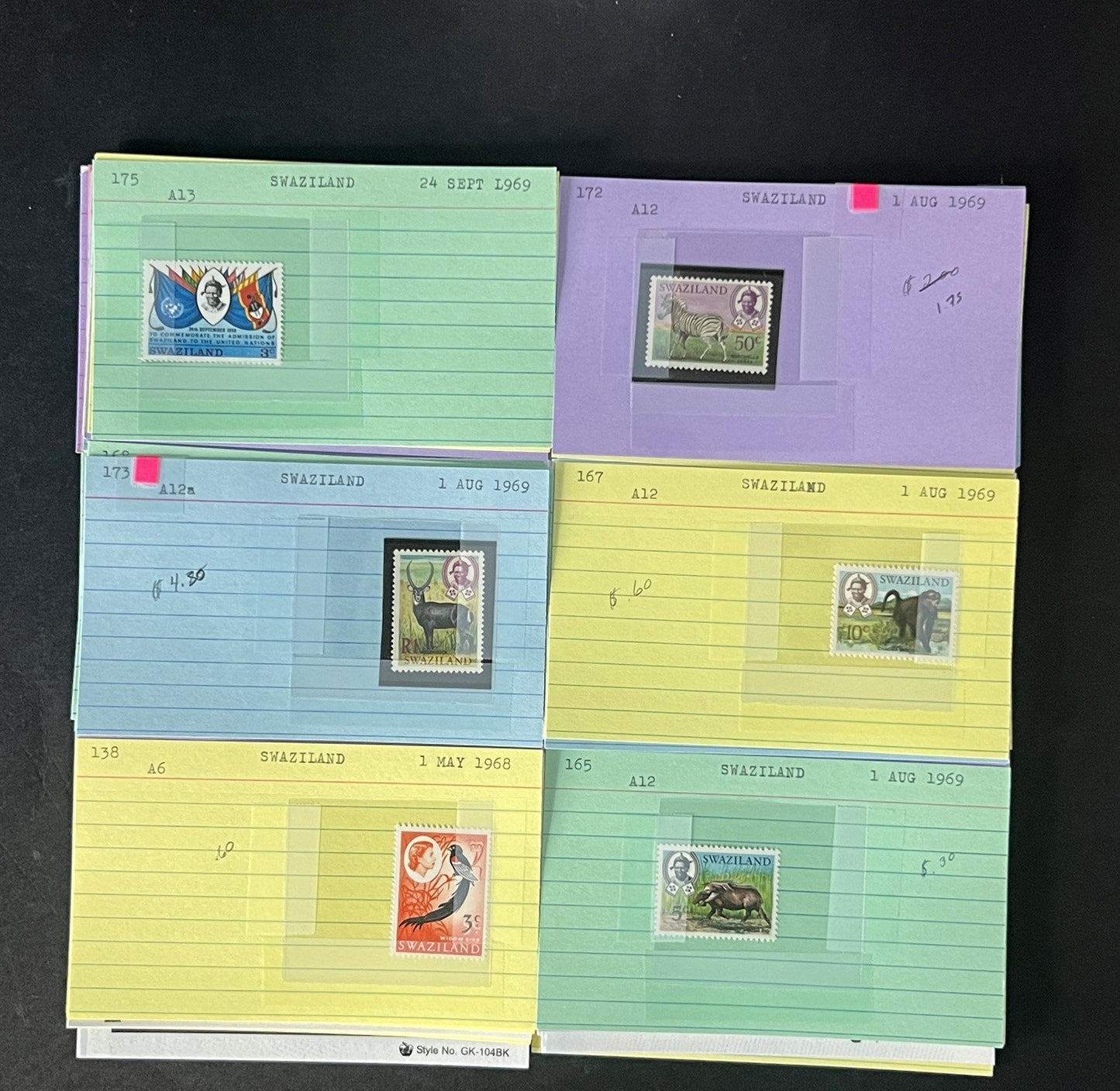 Swaziland Stamp Collection Dealer Cards $179 CV Mint & Used ZAYIX