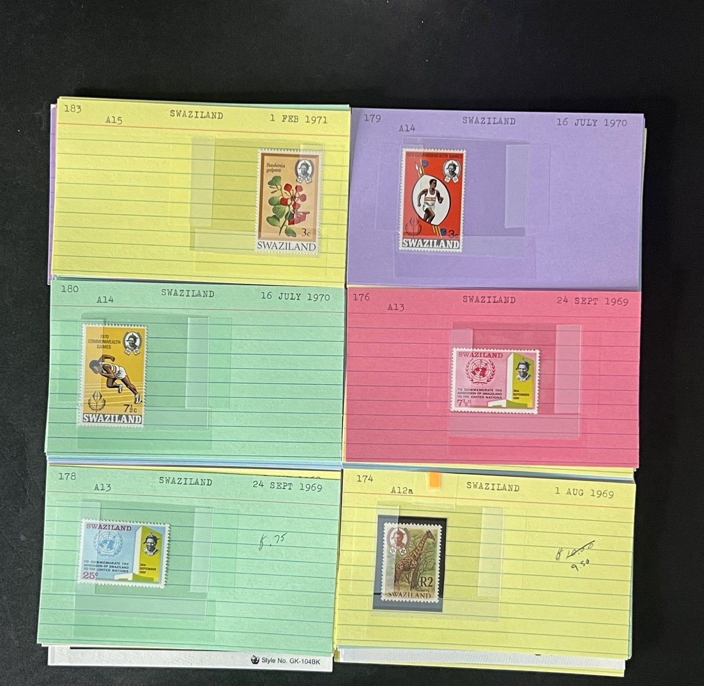 Swaziland Stamp Collection Dealer Cards $179 CV Mint & Used ZAYIX