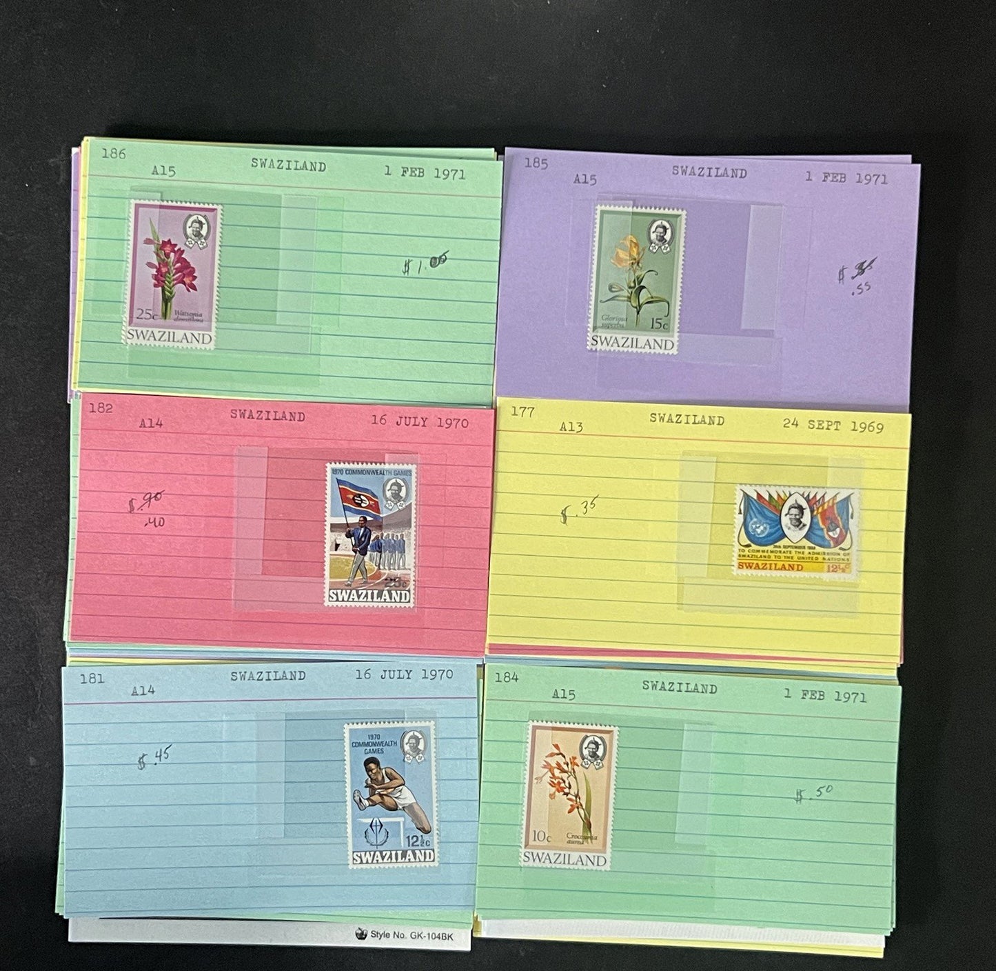 Swaziland Stamp Collection Dealer Cards $179 CV Mint & Used ZAYIX