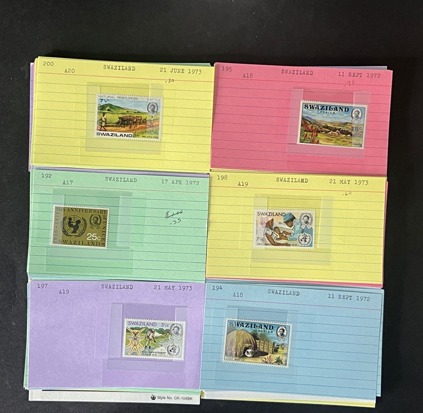 Swaziland Stamp Collection Dealer Cards $179 CV Mint & Used ZAYIX
