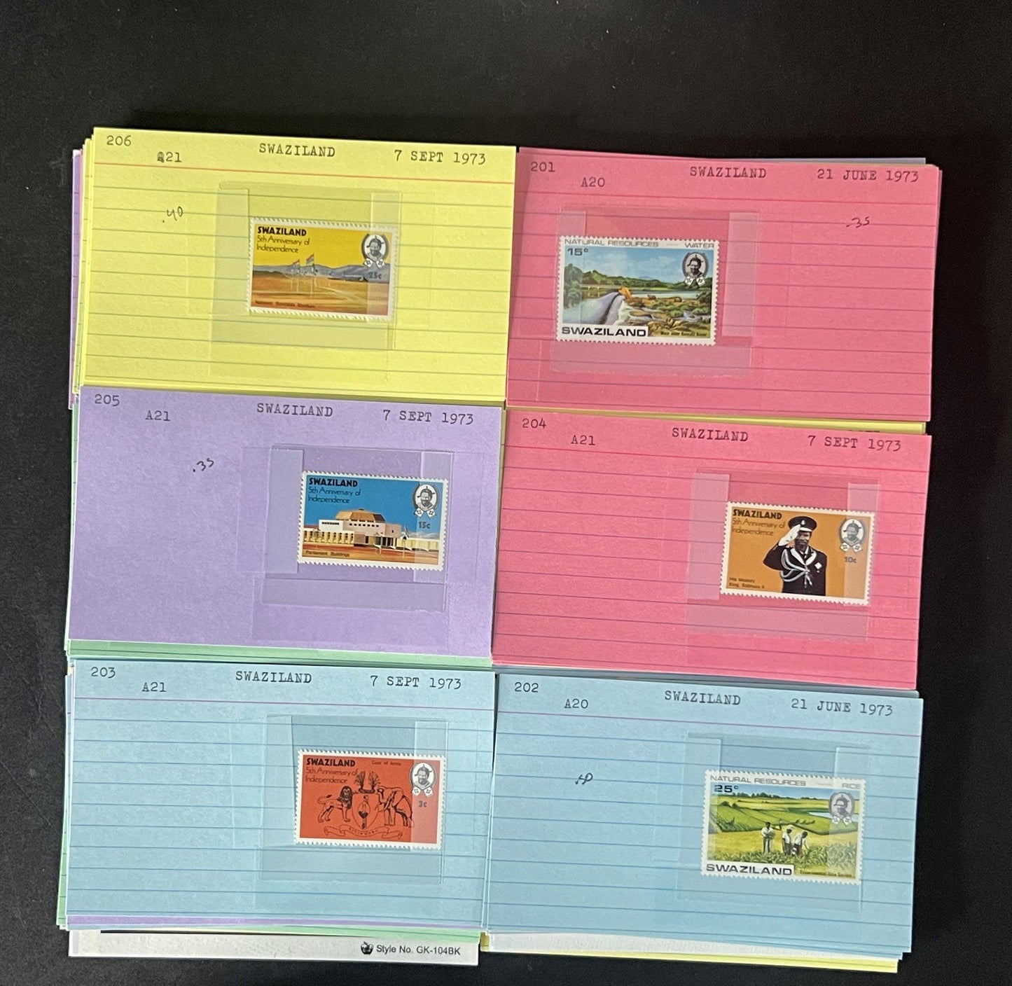 Swaziland Stamp Collection Dealer Cards $179 CV Mint & Used ZAYIX