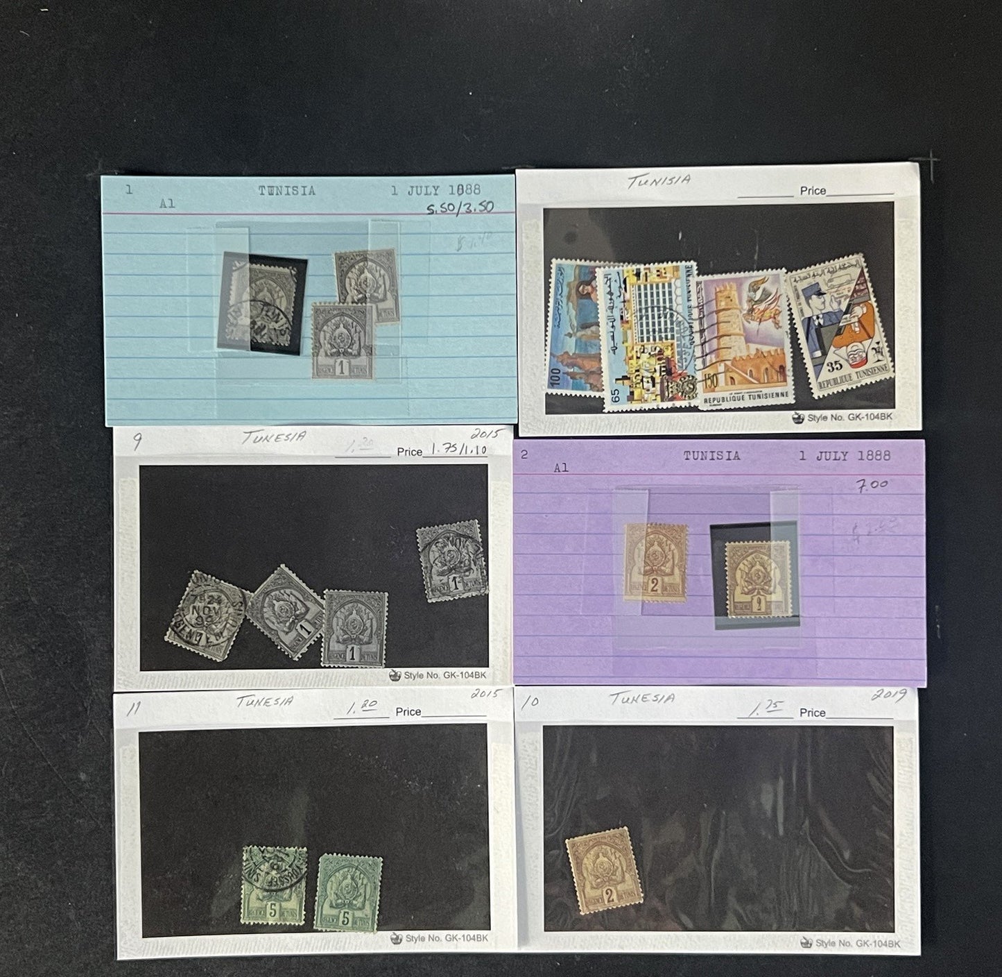 Tunisia Stamp Collection Dealer Cards $219 CV Mint & Used ZAYIX