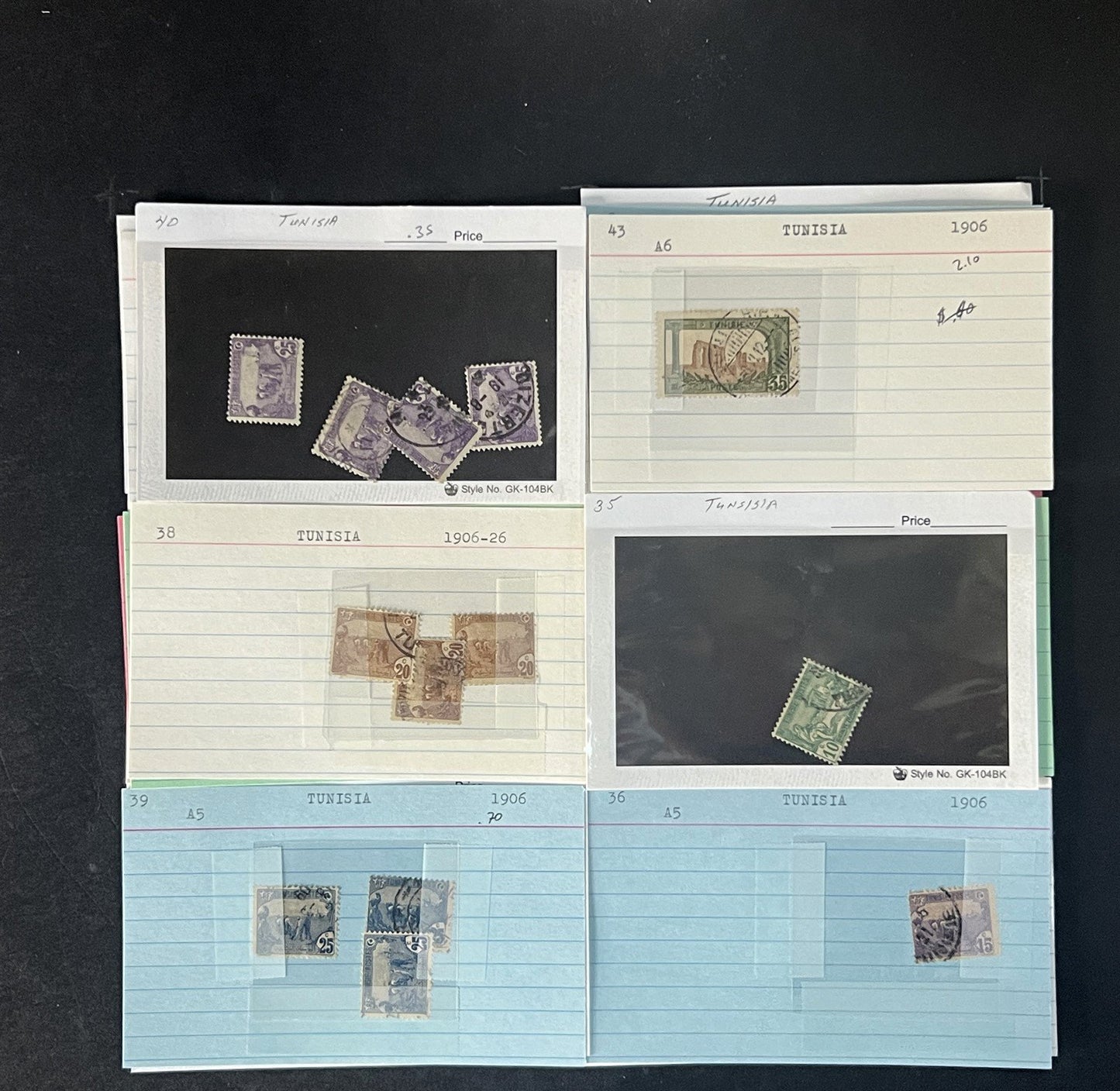 Tunisia Stamp Collection Dealer Cards $219 CV Mint & Used ZAYIX