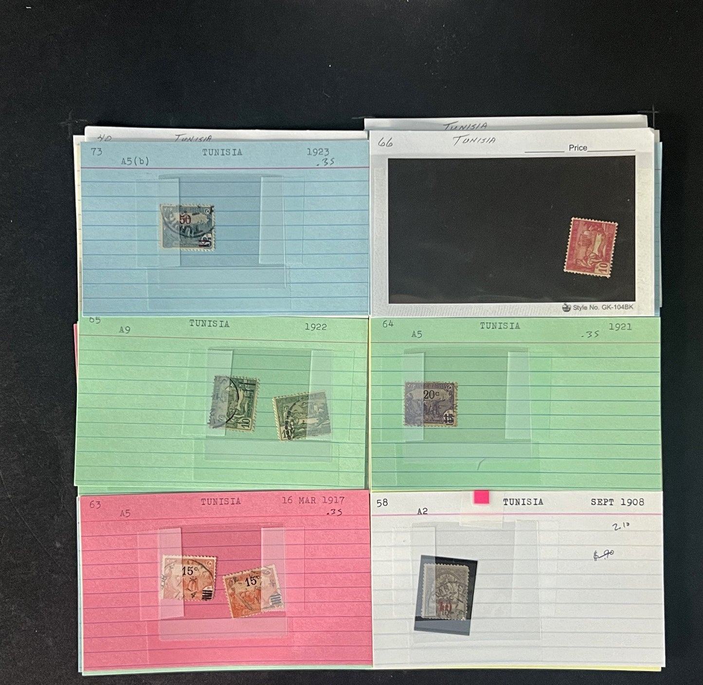 Tunisia Stamp Collection Dealer Cards $219 CV Mint & Used ZAYIX