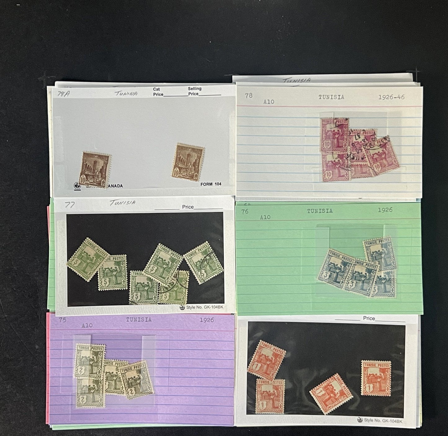 Tunisia Stamp Collection Dealer Cards $219 CV Mint & Used ZAYIX