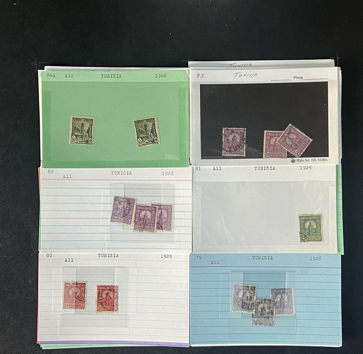 Tunisia Stamp Collection Dealer Cards $219 CV Mint & Used ZAYIX