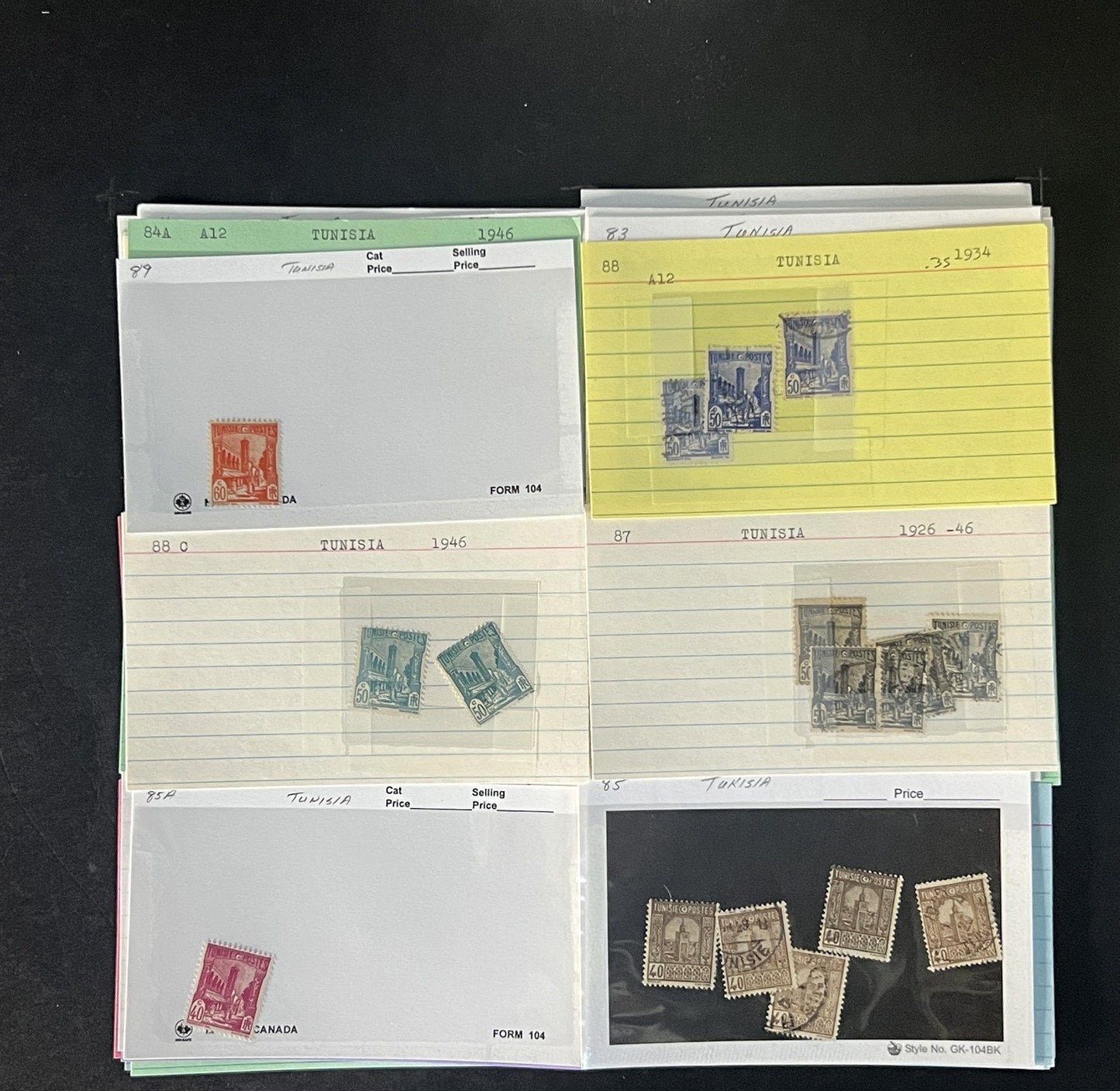 Tunisia Stamp Collection Dealer Cards $219 CV Mint & Used ZAYIX