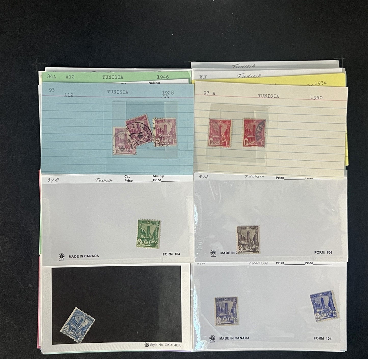 Tunisia Stamp Collection Dealer Cards $219 CV Mint & Used ZAYIX