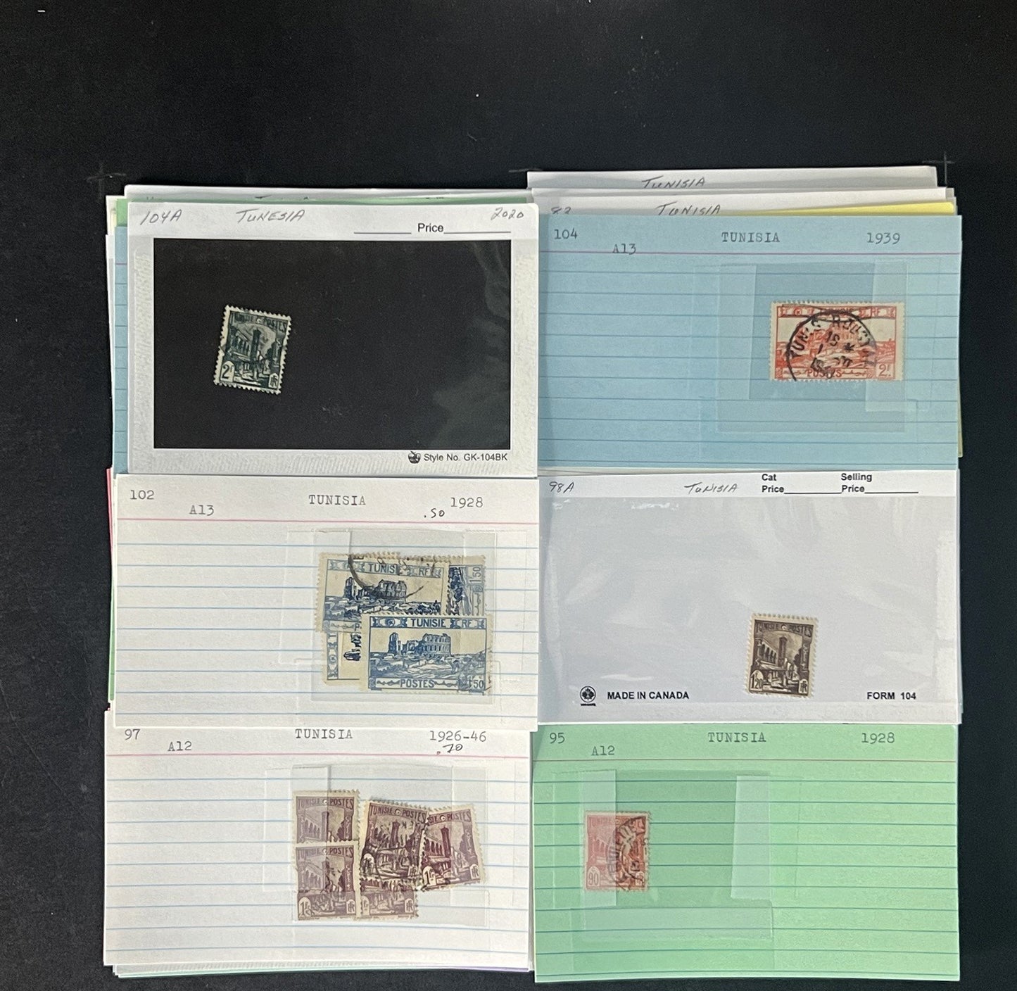 Tunisia Stamp Collection Dealer Cards $219 CV Mint & Used ZAYIX