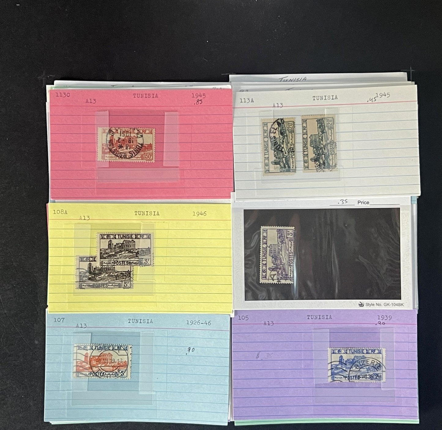 Tunisia Stamp Collection Dealer Cards $219 CV Mint & Used ZAYIX