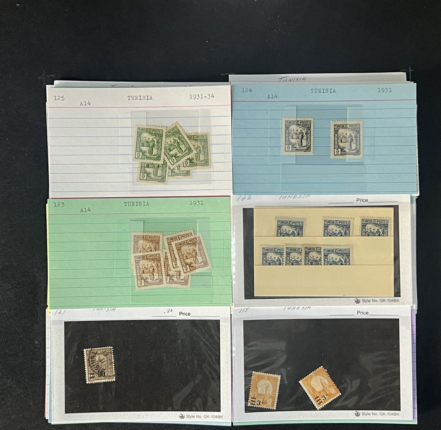 Tunisia Stamp Collection Dealer Cards $219 CV Mint & Used ZAYIX