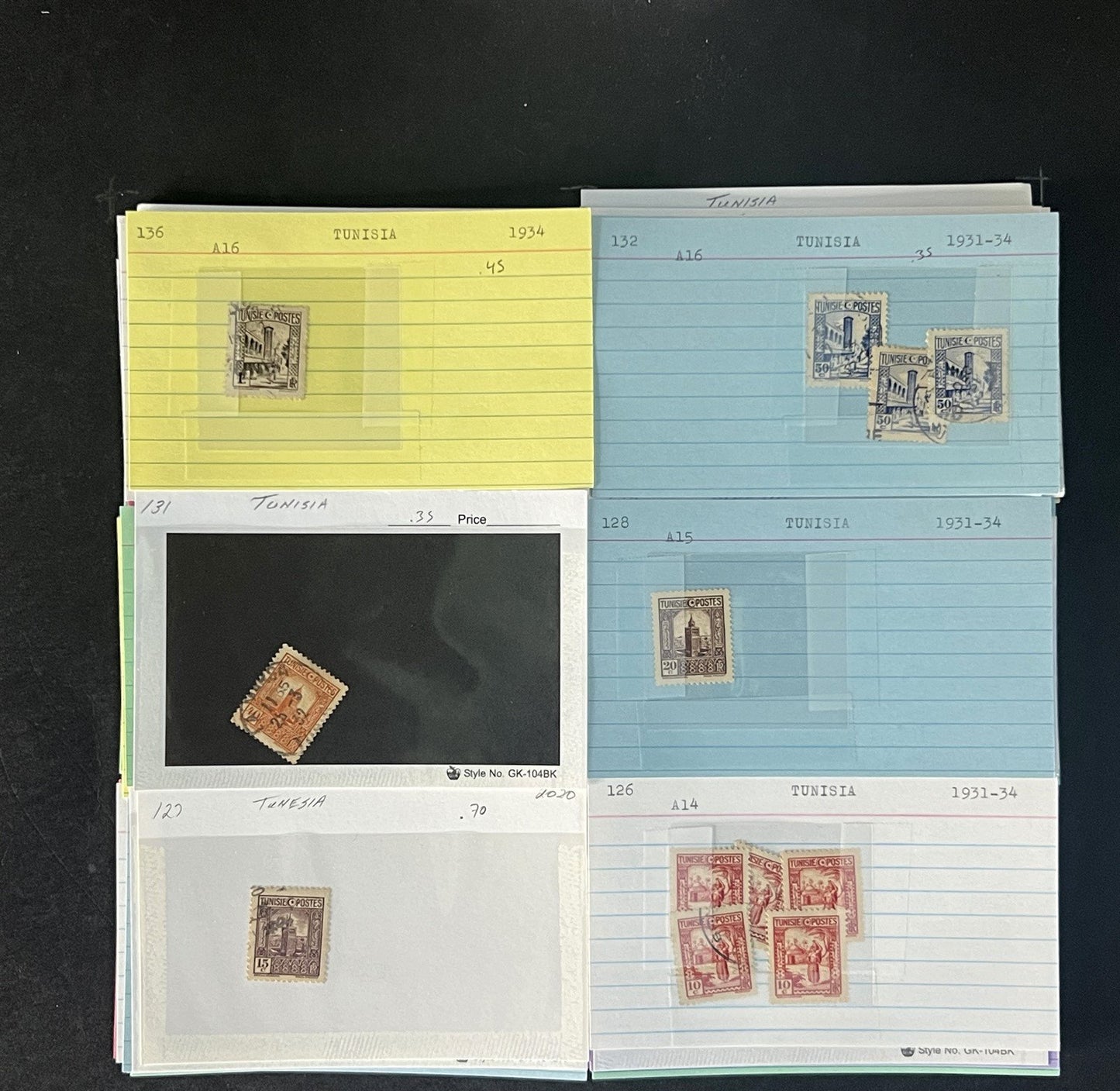 Tunisia Stamp Collection Dealer Cards $219 CV Mint & Used ZAYIX