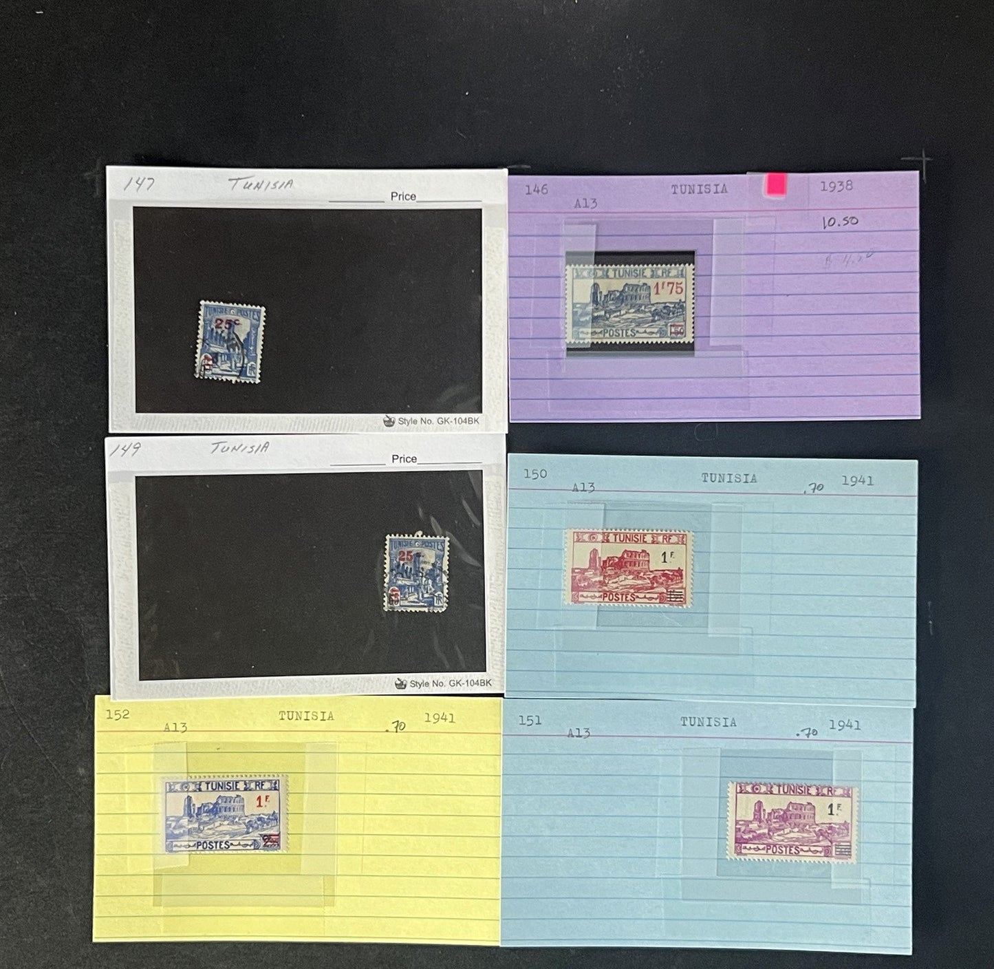 Tunisia Stamp Collection Dealer Cards $219 CV Mint & Used ZAYIX