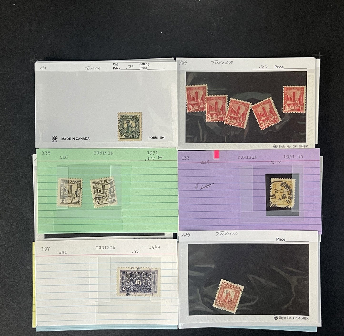 Tunisia Stamp Collection Dealer Cards $219 CV Mint & Used ZAYIX