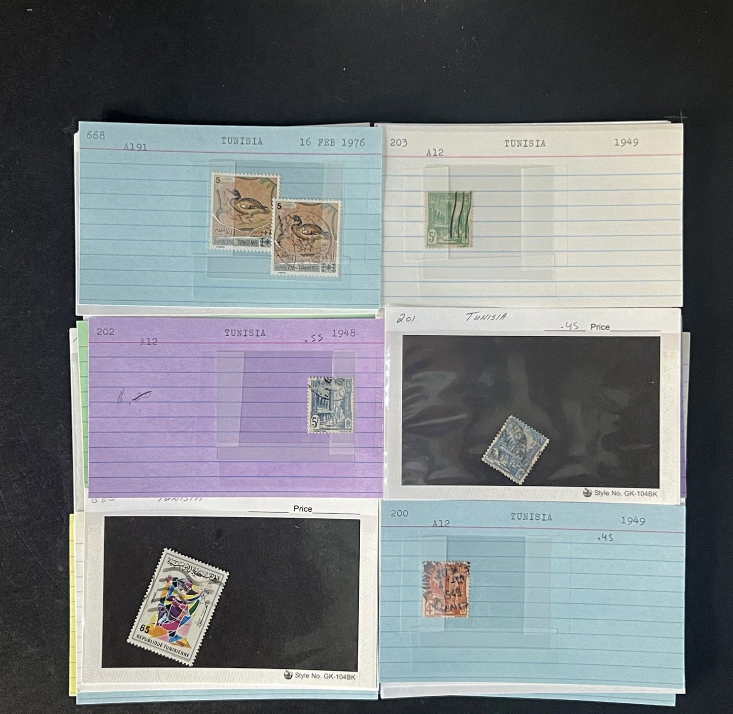 Tunisia Stamp Collection Dealer Cards $219 CV Mint & Used ZAYIX