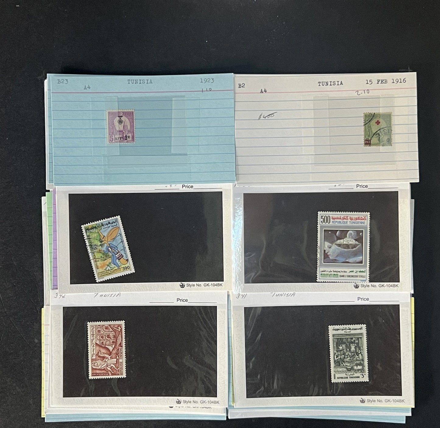 Tunisia Stamp Collection Dealer Cards $219 CV Mint & Used ZAYIX