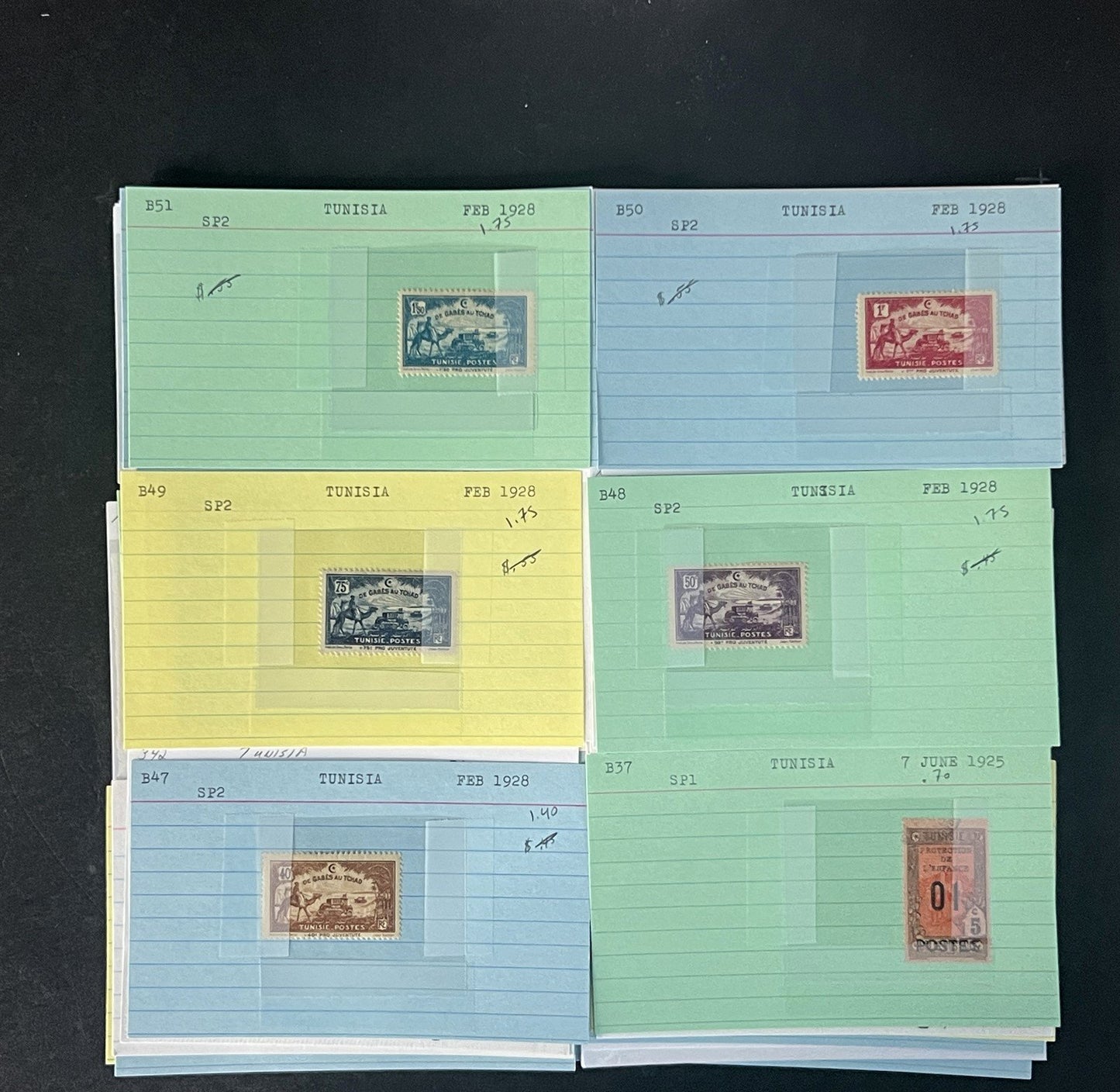 Tunisia Stamp Collection Dealer Cards $219 CV Mint & Used ZAYIX
