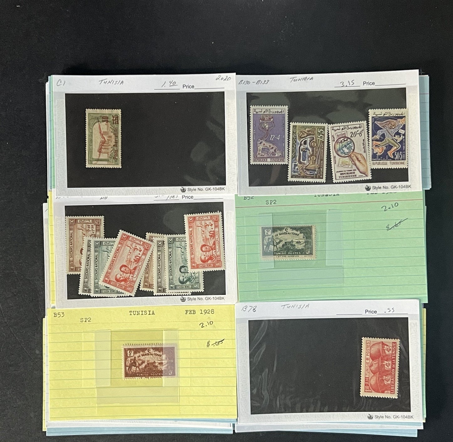 Tunisia Stamp Collection Dealer Cards $219 CV Mint & Used ZAYIX