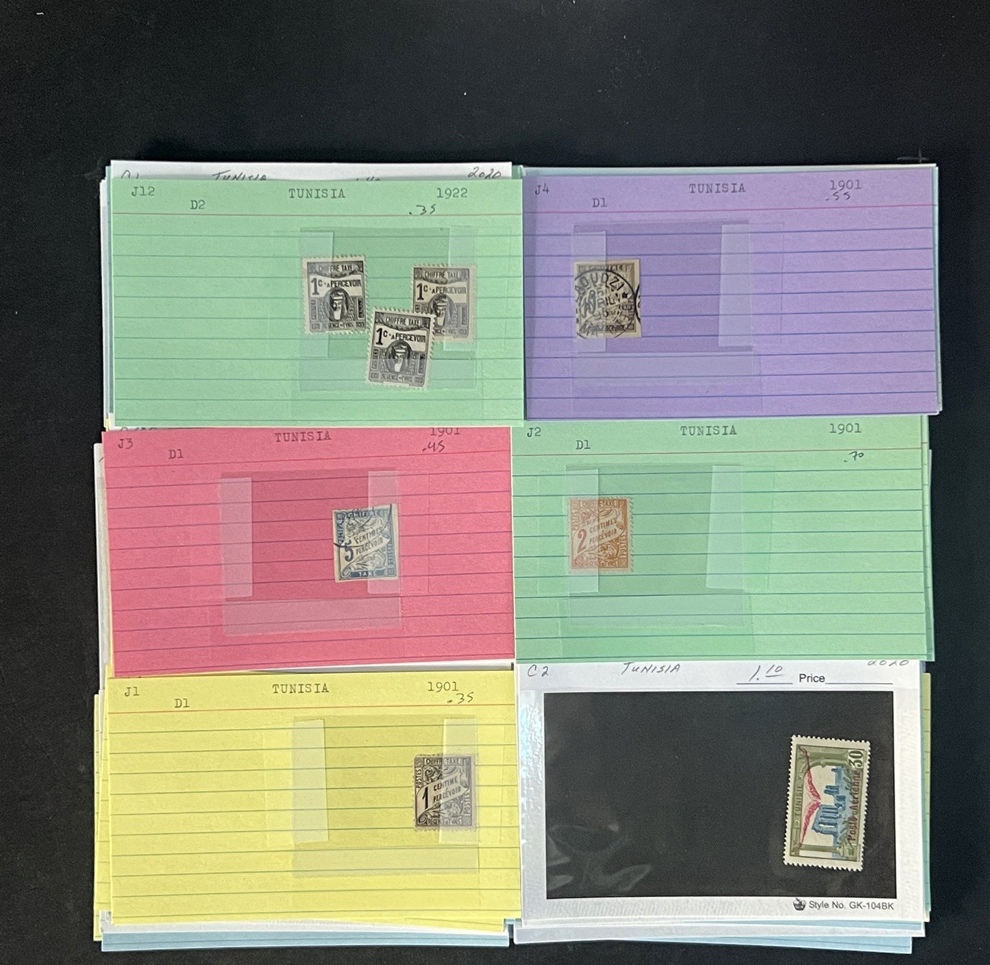 Tunisia Stamp Collection Dealer Cards $219 CV Mint & Used ZAYIX