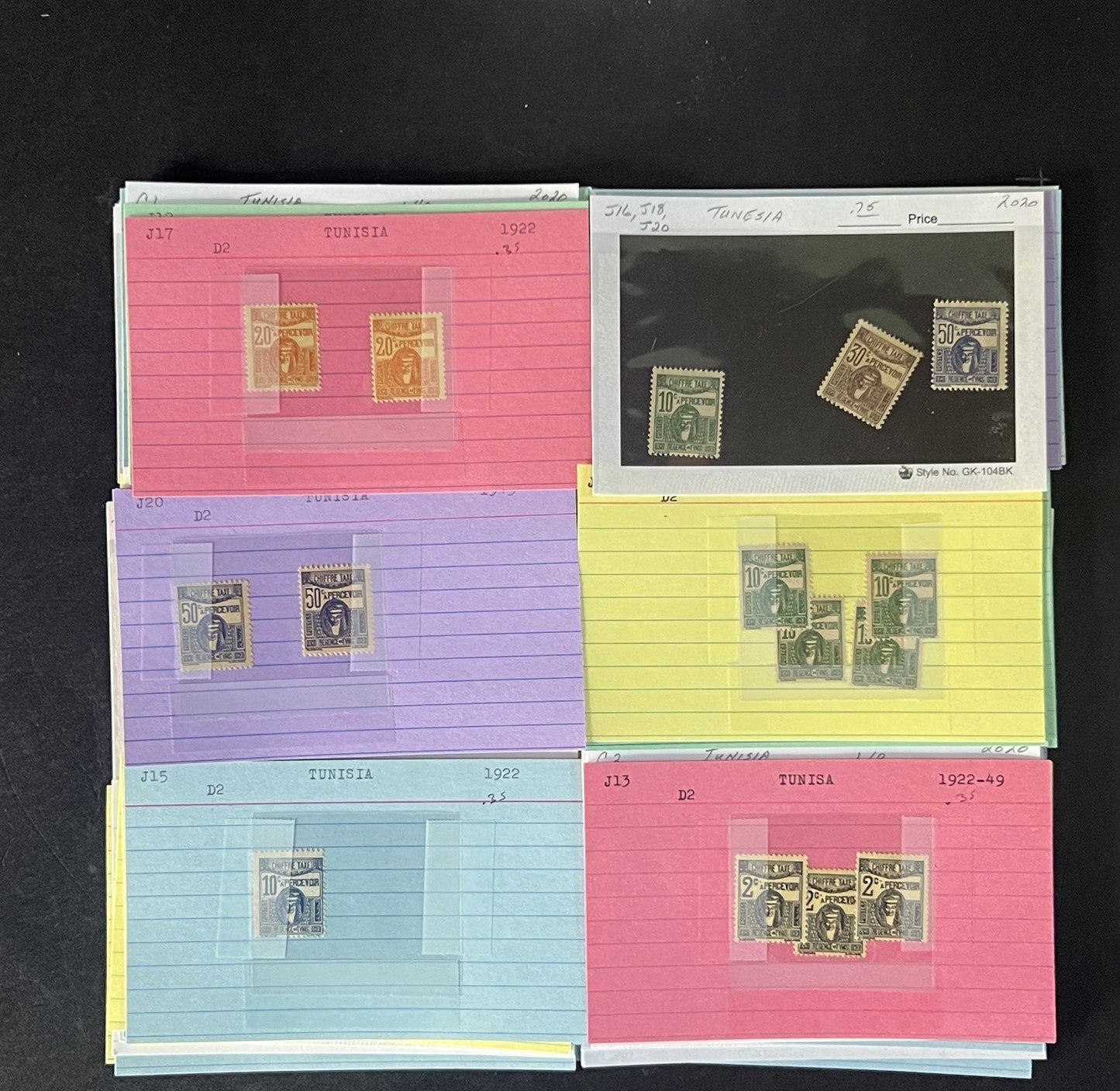Tunisia Stamp Collection Dealer Cards $219 CV Mint & Used ZAYIX