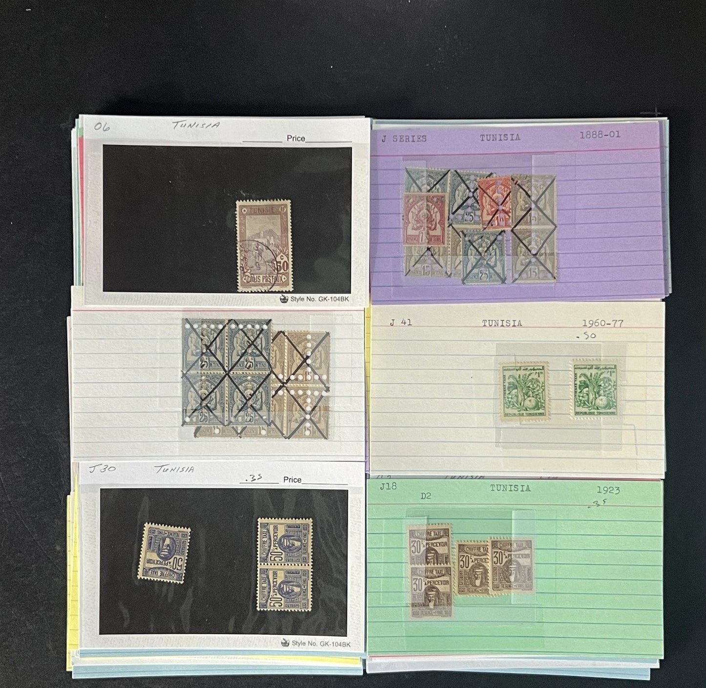 Tunisia Stamp Collection Dealer Cards $219 CV Mint & Used ZAYIX